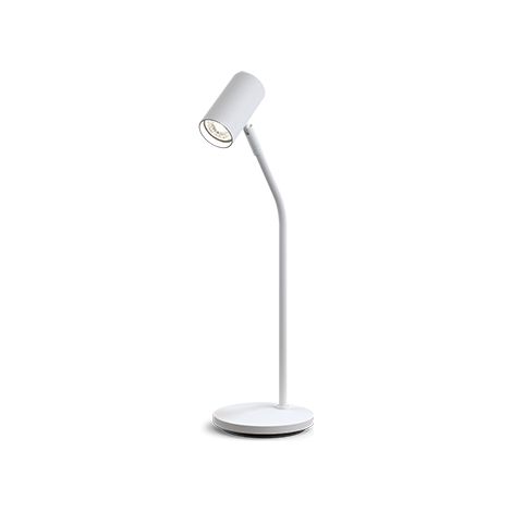Tyson Lampe de travail de bureau structure blanche, abat-jour interrupteur 1x GU10 (1/2)