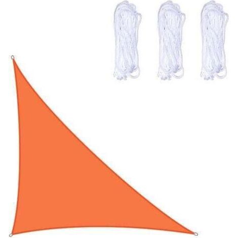 Vela ombreggiante triangolare 3x4x5 m impermeabile, resistente al 93% ai raggi UV, antivento, in poliestere con protezione UV per giardino, patio, campeggio, arancione (1/3)