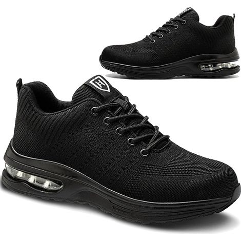 Chaussures sécurité homme femme noires bout acier légères respirantes taille 43 (1/5)