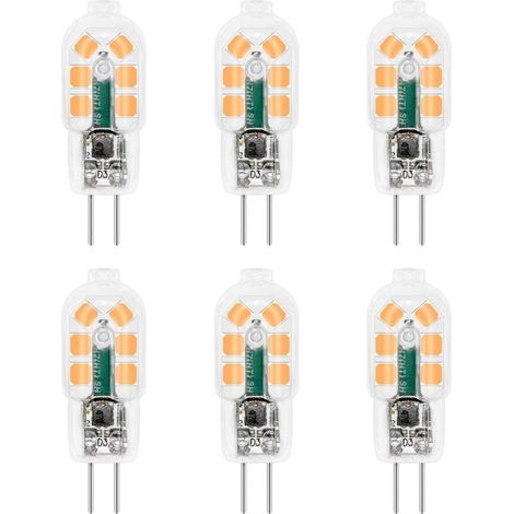 G4 LED-Lampe 12V 2W Warmweiß 3000K, 200lm, Entspricht G4 10W 20W Halogenlampe, nicht dimmbar, Bi-Pin G4 12V LED AC DC für Kronleuchter, Tischlampe, 6er-Pack [Energieklasse A++] (1/5)