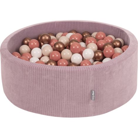 Piscina redonda seca de espuma KiddyMoon con pelotas de 7 cm para juego sensorial y terapia de integración sensorial, cubierta con cremallera, diámetro 90 cm, altura 30 cm.
