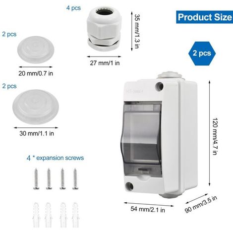 Contenitore elettrico impermeabile a 2 moduli IP65 con 2 connettori per giardini e siti industriali - ALTRO (1/3)