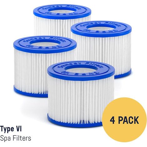 Cartouche de rechange pour filtre de spa et jacuzzi – pour filtres Coleman SaluSpa, filtre Bestway, Lay-Z Spa, Intex, remplacement de filtre S1, remplacement de filtre de spa (lot de 4) (1/5)