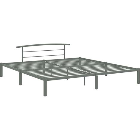 Maison Exclusive - Bettgestell Grau Metall 200x200 cm (1/5)
