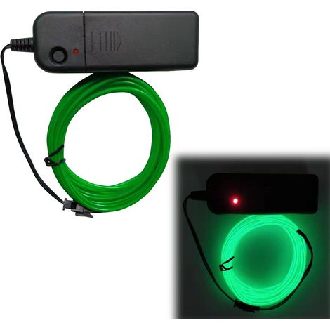 MINKUROW 5m El Wire El Cable Neon Che Emette Luce A Batteria Per La Festa Di Halloween (Verde) (1/5)