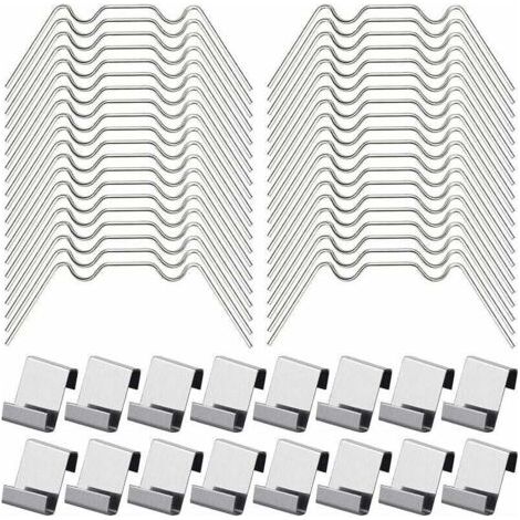 100Pcs Clips de Vitrage pour Serre Inclure 50Type W Serre Pinces en Acier Inoxydable et 50 Clips de Type Z pour Vitre de Serre