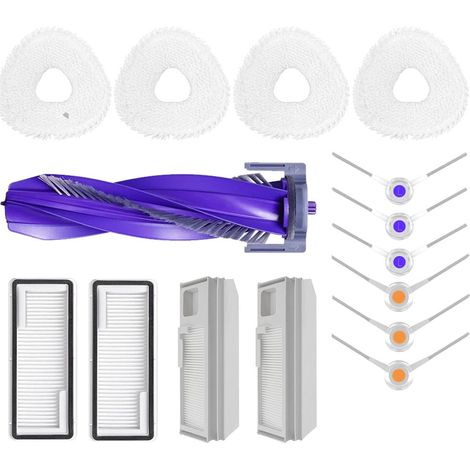 Accessoires de pièces de rechange compatibles avec l'aspirateur robot Narwal Freo X Ultra, 1 brosse principale, 4 tampons de vadrouille, 6 brosses latérales, 2 filtres Hepa, 2 sacs à poussière (lot de (1/5)