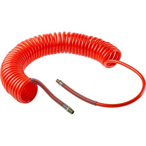 Tuyau spiralé CPC, avec raccord BSPT 1/4 pouce mâle, Rouge, Diam.ext 10mm, Long. 6m ( Prix pour 1 ) (1/2)