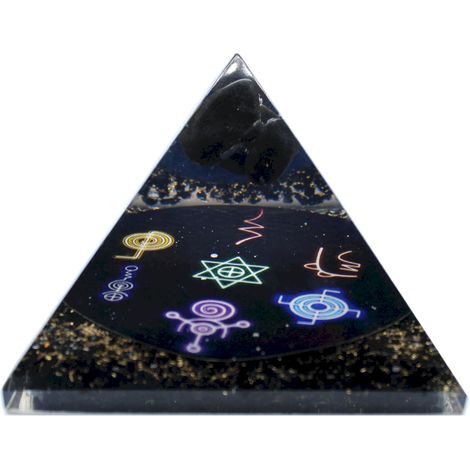 Pyramide d'orgonite - Reiki de minuit - 90 mm- Vendu par 1