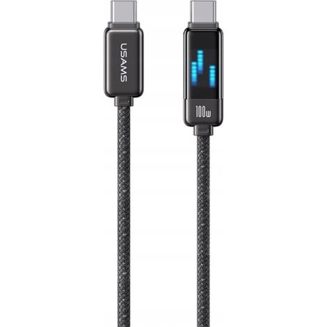 Cable USB-C a USB-C Usams de 100 W y 1,2 m, de aleación de zinc, de carga rápida, serie Meteor, acero/estaño SJ744USB01 (US-SJ744) (1/5)