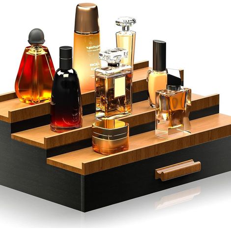 Organisateur de parfum pour commode de Support de à 3 niveaux Étagère en pour avec et tiroir Bois (1/4)