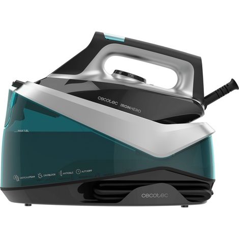 Cecotec IronHero H-2800 Station Centre de repassage horizontal. 2800W, Vapeur 135g/m, Course 360g/m, Semelle en céramique, Anti-calcaire, Arrêt automatique, Précision, Réglage de la température, Pas d