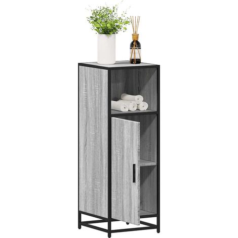 Badschrank Grau Sonoma 35x37,5x100 cm Holzwerkstoff