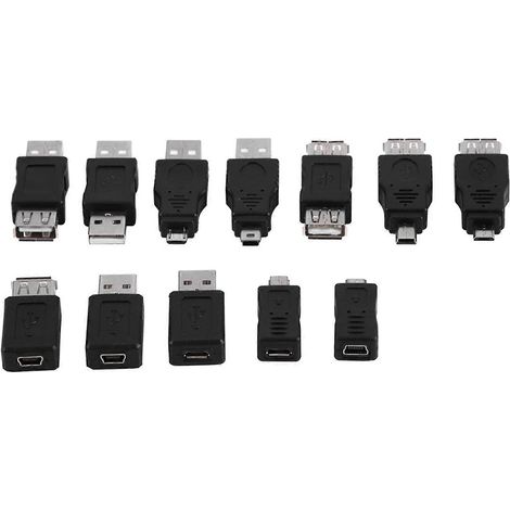 Lot de 12 adaptateurs USB 2.0 multifonctions avec connecteurs micro/mini mâle/femelle (1/4)