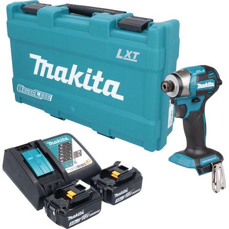 Atornillador de impacto a batería Makita DTD 173 RFK de 18 V, 180 Nm, 1/4", sin escobillas + 2 baterías de 3,0 Ah + cargador + maletín (1/5)