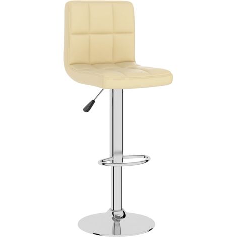 Chaise de bar Tabouret de bar - Tabouret Haut Crème Similicuir BV980644 - BonneVie (1/5)