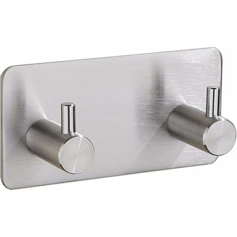 [NIEMALS VERWENDET] Handtuchhaken mit 2 Haken Kleiderhaken Edelstahl Selbstklebend Wandhaken für Bad Küche Ohne Bohren