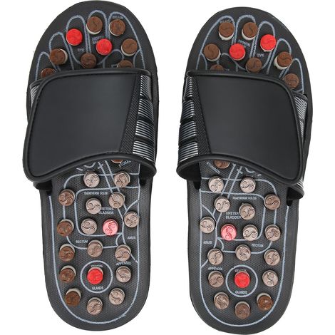 Chaussons d’acupression pour réflexologie, chaussures de massage des pieds antidouleur et anti-stress, pointure 44-45.