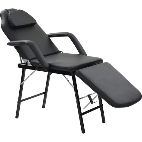 Fauteuil de massage pour traitement facial Simili-cuir, Fauteuil de relaxation confort détente, Chaise de Salle de Séjour Noir ZSD42084 (1/5)