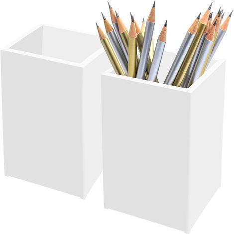 2 pièces - Porte-crayon - Boîte de rangement - Organisateur Cosmétiques - Acrylique - Convient pour les comptoirs de salle de (1/5)