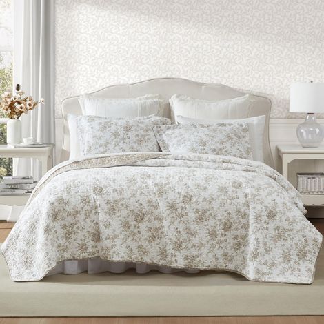Parure de lit Double réversible en Coton à Motif Floral avec taie d'oreiller Assortie, décoration d'intérieur pour Toutes Les Saisons Jardin Clos Marron, lit Simple (1/5)