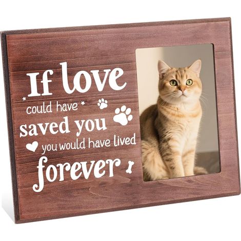 Liebe Rettet Cadre commémoratif pour animal de compagnie - 10 x 7,7 cm - Avec citation sentimentale pour chien - Cadre commémoratif en bois - Pour perte de compassion (1/5)