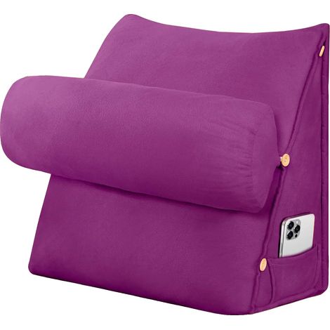 Cojín lumbar ajustable, diseño ergonómico, morado, 60x22x50cm-c (1/2)
