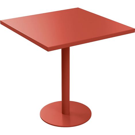 Tavolo da giardino quadrato L.70 cm in metallo - Terracotta - NILY di MYLIA