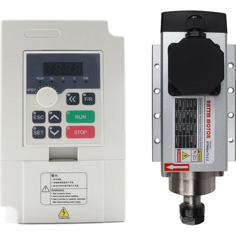 Moteur de broche haute vitesse ER20 2,2 kW, refroidi par air, alésage conique de précision (1/2)