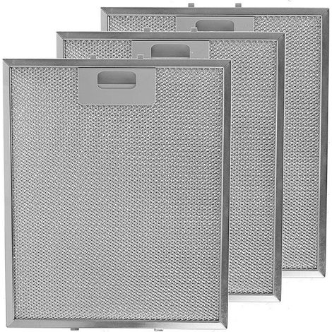 Lot de 3 filtres en maille d'aluminium pour hotte aspirante Argenté 310 x 250 mm (1/5)