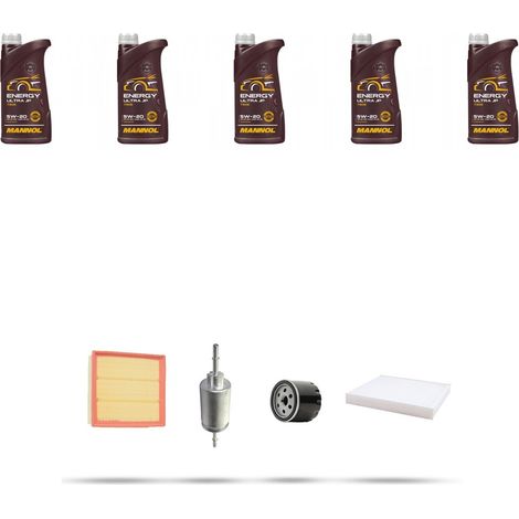 Kit tagliando 4 FILTRI e 5L OLIO compatibile con Ford Fusion 1.25 16v 55kw dal 2005 (1/5)