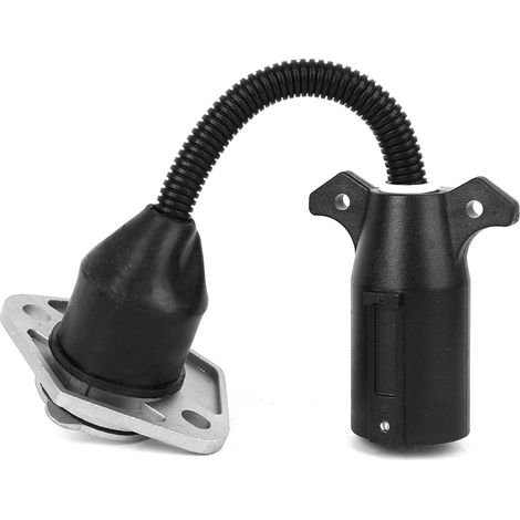 Adaptateur 7 broches plates vers 7 broches rondes (type universel américain), convient à la plupart des camping-cars, remorques et semi-remorques. (1/5)