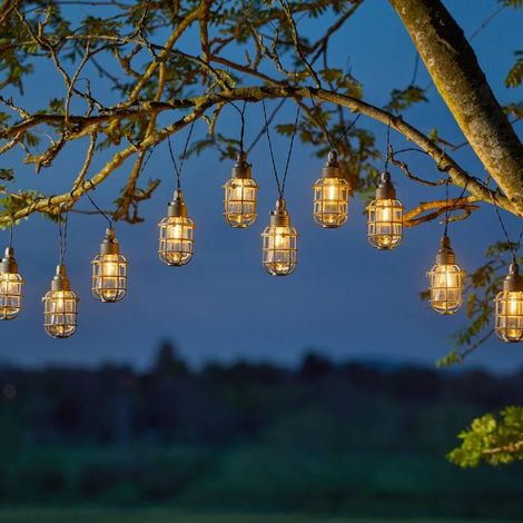 Guirlande solaire Anglia 365 avec 10 lampions ampoule leds vintage 20 lumens (1/4)
