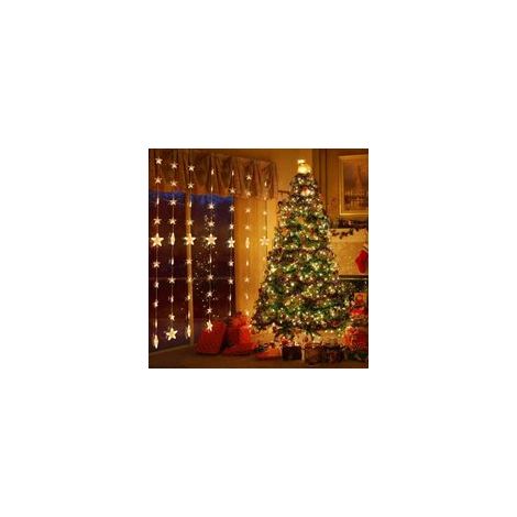 Guirlande Lumineuse Miroir, 80 étoiles 144 LED Rideau Étoile Connectable 2mx1,5m avec 8 Modes Guirlande Lumineuse de Fenêtre Télécommandée Lumières de Noël pour Décoration de Fenêtre (1/5)
