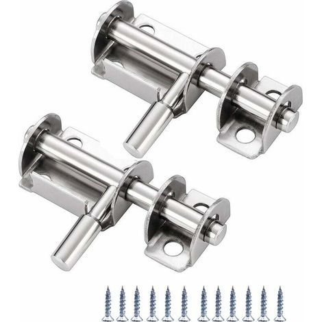 Mini cadenas serrure porte loquet de sécurité verrou loquet de portail exterieur Boulon à Glissière S'installe facilement sur les portes et clôtures en bois2 Pcs (1/5)