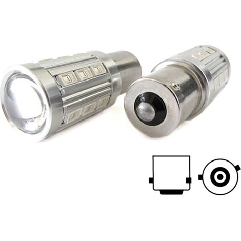 Lampada Led BAU15S PY21W 21 Smd 5730 Arancione Piedi Sfalsati Luci Frecce Auto 12V Camion 24V Con Lente Ingrandimento (1/3)