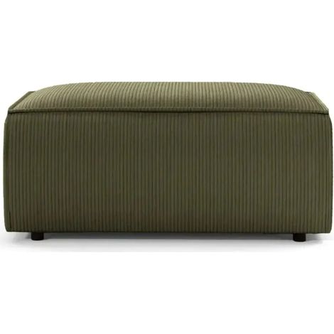 JADE - Pouf en velours côtelé Vert 102x69x42