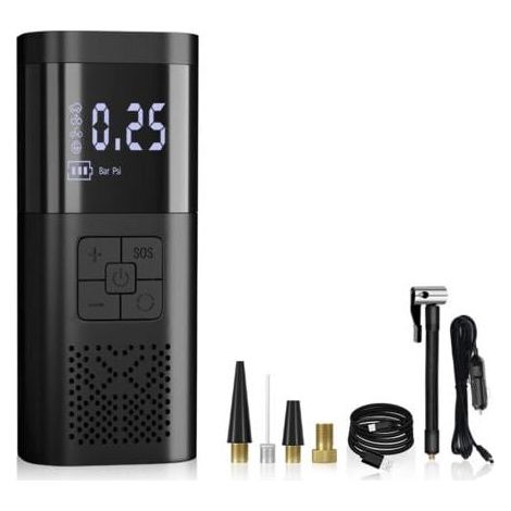 Tragbarer 12V120W-Reifenfüller-Luftkompressor und leistungsstarker 4000-mAh-Reifenfüller, elektrische Luftpumpe 3-mal schneller aufpumpen mit digitalem Manometer FLITI (1/4)
