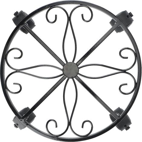 Support à roulettes pour plantes, pot de fleurs de jardin en fer robuste, support pour plantes en pot avec système de verrouillage (1/5)