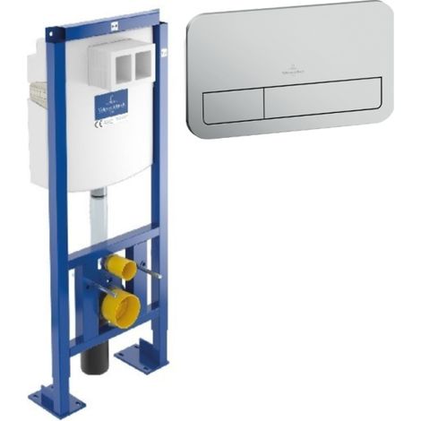 Bastidor de soporte para inodoro independiente Viconnect de VILLEROY ET BOCH con placa cromada mate (1/3)