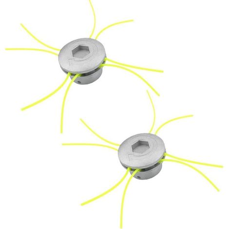 Cabezal de corte para desbrozadora, cabezal de desbrozadora de alambre de aluminio de 2 piezas, cabezal universal para desbrozadora y accesorios para cortacésped. (1/5)