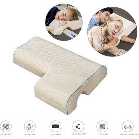 Oreiller de Couple Ergonomique avec Mousse Mémoire Anti-Pression pour Dormir Ensemble (1/5)