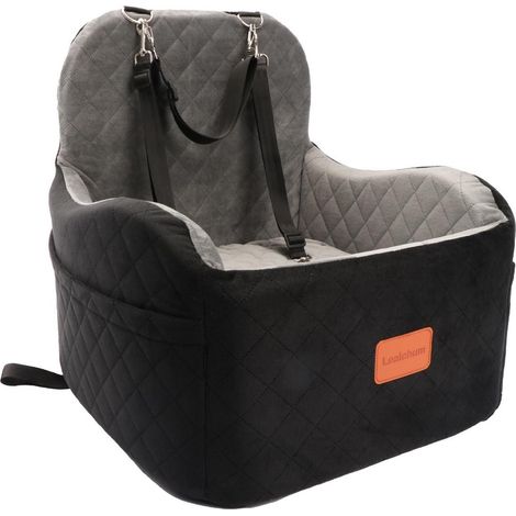 Hunde Autositz Booster mit Memory Foam, abnehmbar, waschbar, für kleine/mittlere Hunde, Schwarz/Grau (1/5)