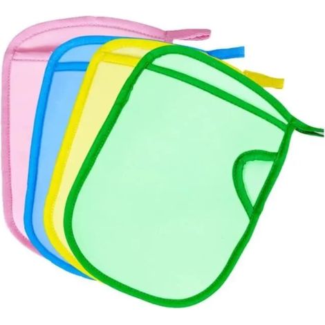 Gant de bain exfoliant - Doux - Double face - Pour enfants et adultes - Lavable en coton (1/4)