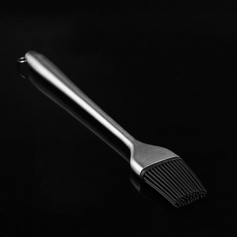 Pinceau à huile en silicone pour barbecue, pâtisserie et gâteaux, manche en acier inoxydable (1/5)