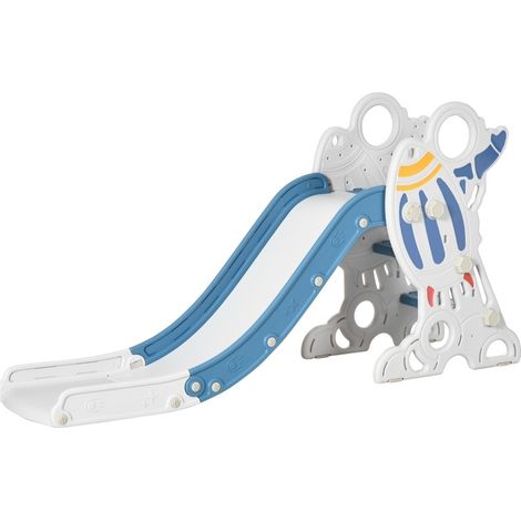 Toboggan enfant 1,5 à 3 ans design fusée avec set de stickers bleu 157 x 46,5 x 80 cm MODENUIT (1/5)