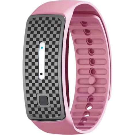 Bracelet anti-moustiques ultrasonique, 3 modes, étanche, rechargeable, pour le camping, la pêche, les sports de plein air (rose) (1/5)