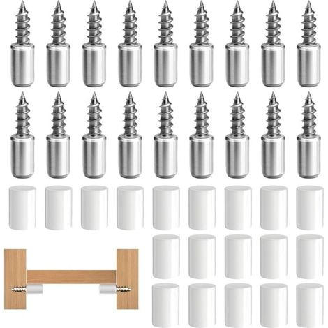 50 Pièces taquets pour étagères, Laminate Support Vis Autotaraudeuses Support Stratifié, Self-Tapping Screws Cabinet laminate support avec Couvercle Antidérapant pour meubles,armoires de cuisine, etc.
