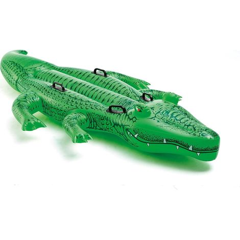 Manège gonflable en forme de crocodile, matelas gonflable flottant, baignade en barque flottante, jeux d'eau d'été (1/5)