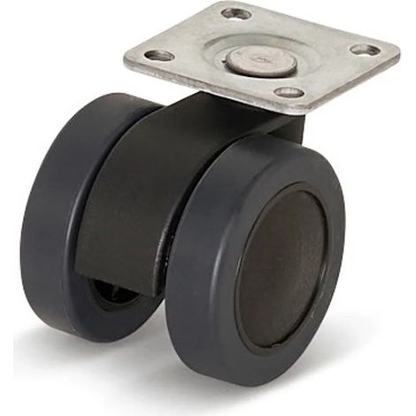 Roulette de meuble - MESO - Premium - PU - 42 mm - Platine 36,5 x 36,5 mm